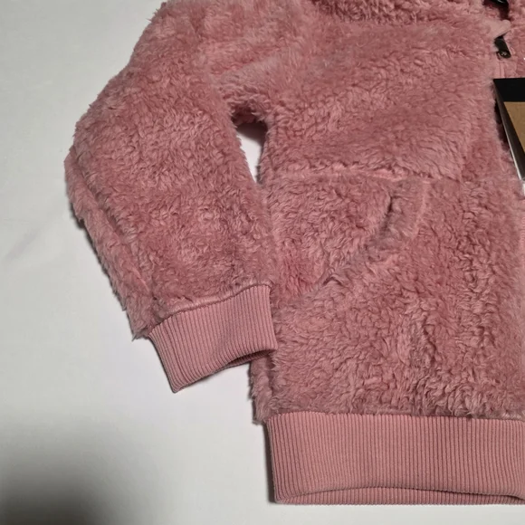 Girls' Size 5 The North Face Kids Pink Fleece Hoodie Sweater - Picture 3 of 12
